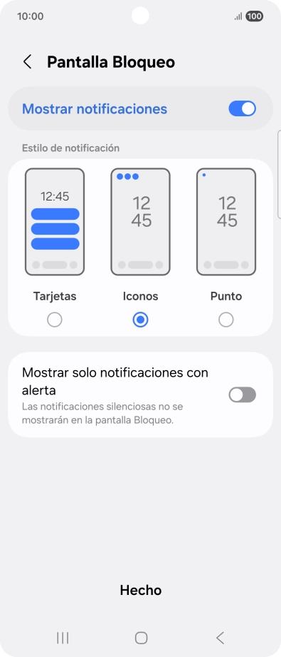 Pulsa los ajustes deseados para activarlos o desactivarlos.