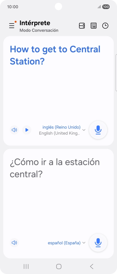 Sigue las indicaciones de la pantalla para seleccionar los ajustes de idioma deseados y utilizar la función.