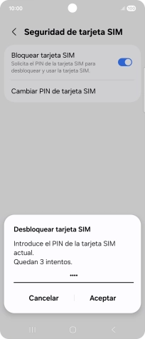 Introduce tu código PIN y pulsa Aceptar.