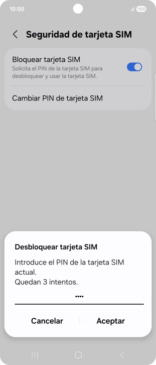 Introduce tu código PIN y pulsa Aceptar.