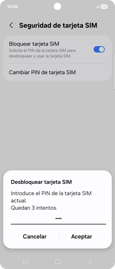 Introduce tu código PIN y pulsa Aceptar.
