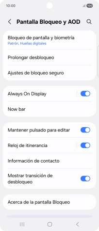 Pulsa Bloqueo de pantalla y biometría e introduce el código de seguridad extra que has creado anteriormente.