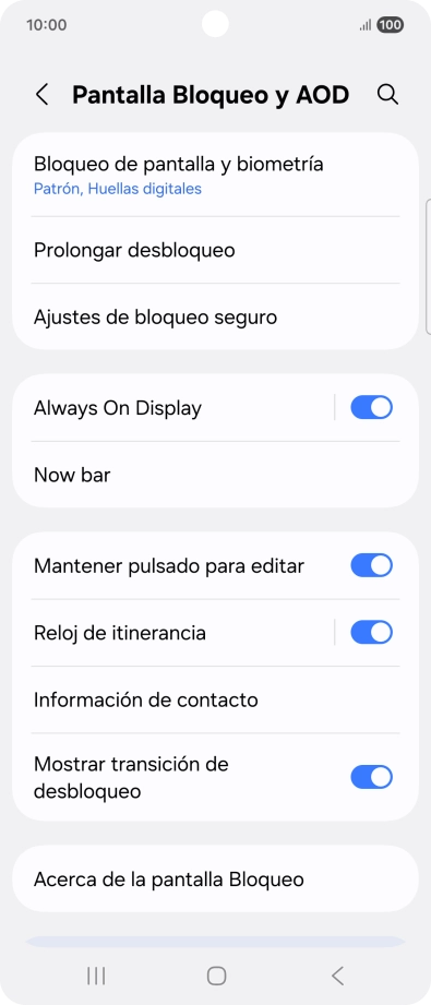 Pulsa Bloqueo de pantalla y biometría e introduce el código de seguridad extra que has creado anteriormente.