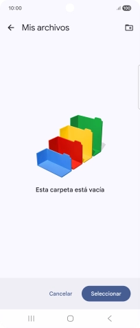 Si deseas crear una nueva carpeta, pulsa el icono de nueva carpeta y sigue las indicaciones de la pantalla para crearla.