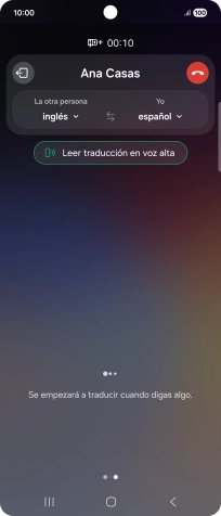 Sigue las indicaciones de la pantalla para seleccionar los ajustes de idioma deseados y utilizar la función.