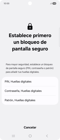 Pulsa el código de seguridad deseado y sigue las indicaciones de la pantalla para crear un código de seguridad del teléfono adicional.