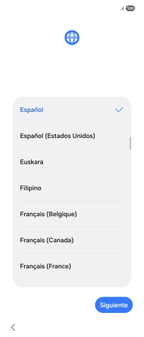 Pulsa el idioma deseado.