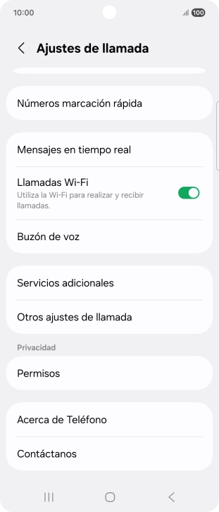 Pulsa Servicios adicionales.