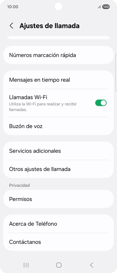 Pulsa Servicios adicionales.