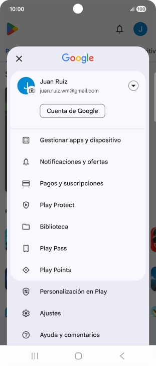 Pulsa Gestionar apps y dispositivo.