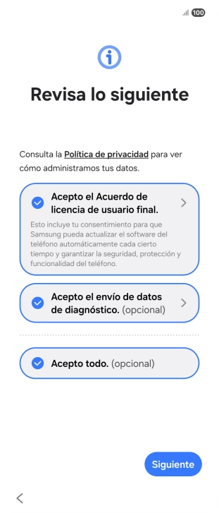 Pulsa Siguiente.