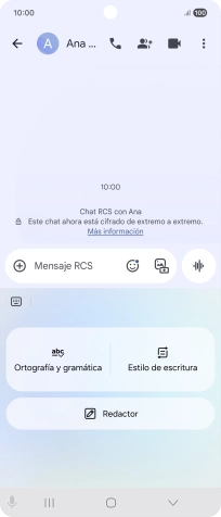 Para generar un texto, pulsa Redactor y sigue las indicaciones de la pantalla para utilizar la función.