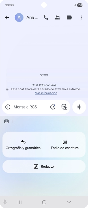 Para generar un texto, pulsa Redactor y sigue las indicaciones de la pantalla para utilizar la función.