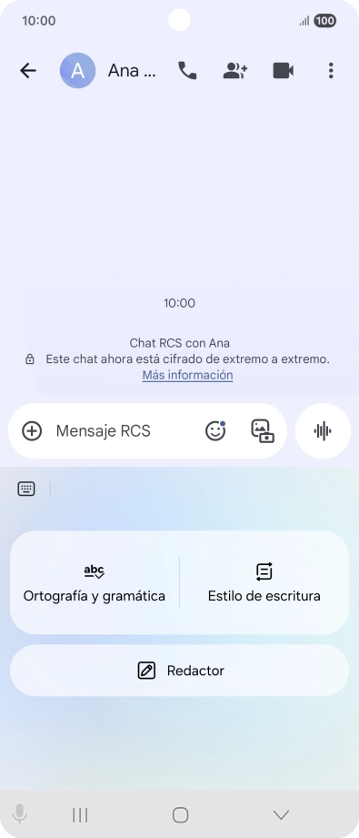 Para generar un texto, pulsa Redactor y sigue las indicaciones de la pantalla para utilizar la función.