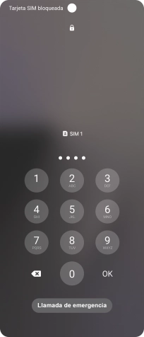 Si es necesario desbloquear la tarjeta SIM, introduce el código PIN y pulsa OK.