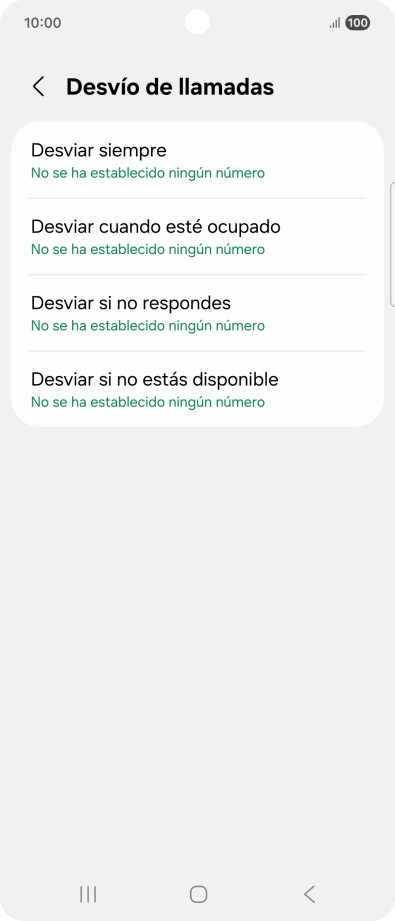Pulsa el tipo de desvío deseado.