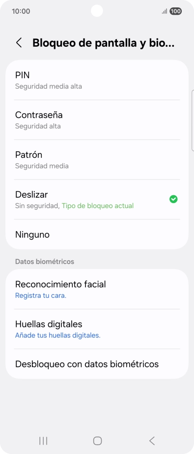 Pulsa Huellas digitales.