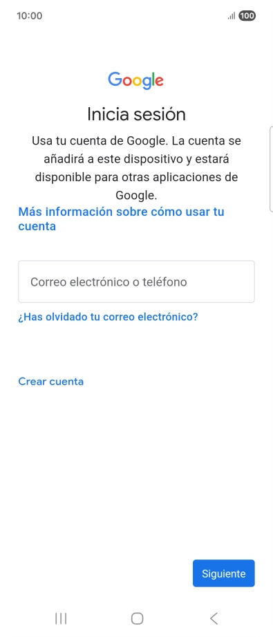 Si no tienes una cuenta de Google, pulsa Crear cuenta y sigue las indicaciones de la pantalla para ver cómo crear una cuenta nueva.