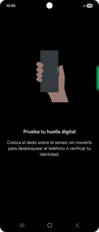 Coloca el dedo sobre el botón lateral para comprobar la huella digital.