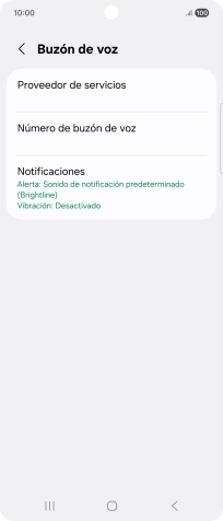 Pulsa Número de buzón de voz.