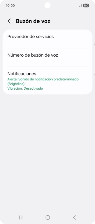 Pulsa Número de buzón de voz.