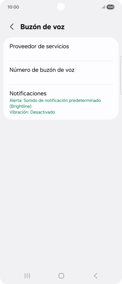 Pulsa Número de buzón de voz.