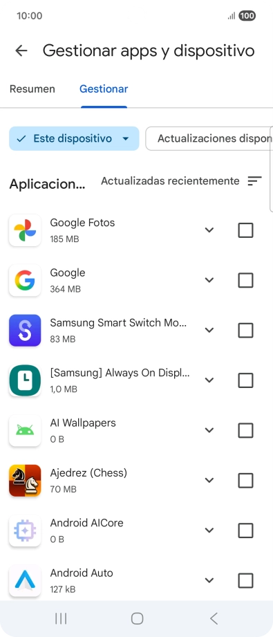 Pulsa la app deseada.