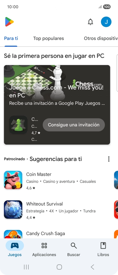 Pulsa el icono de perfil.
