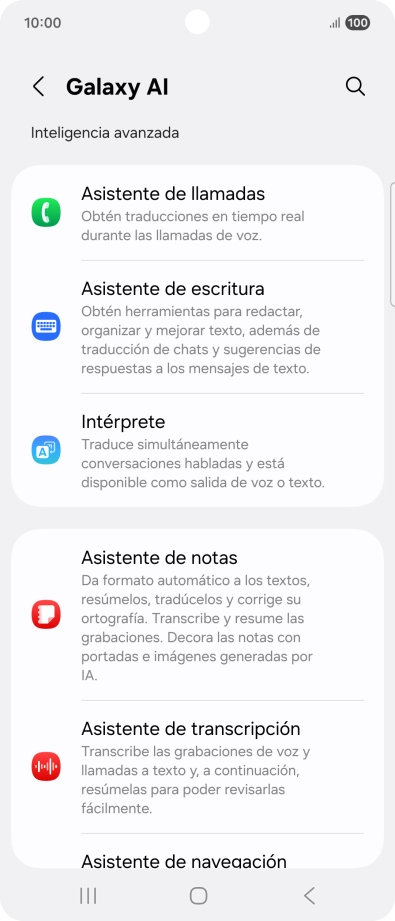 En la pantalla aparecen ahora más ejemplos de cómo puedes utilizar Galaxy AI.