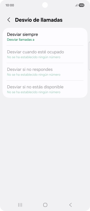 Pulsa el tipo de desvío deseado.