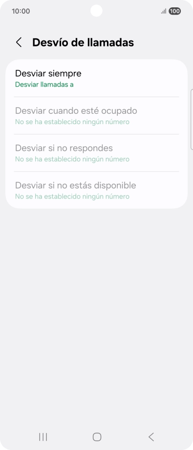 Pulsa el tipo de desvío deseado.