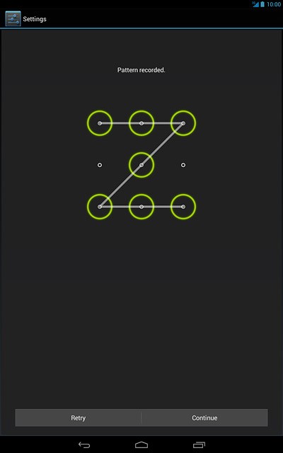 Press Continue.Repeat the selected lock code to confirm.