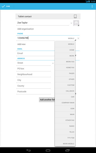 Press the required number type.