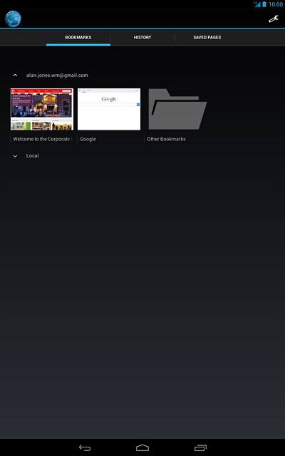 Press the required bookmark.