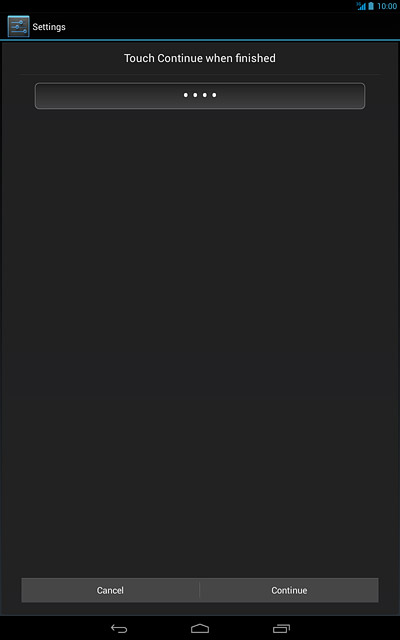 Key in the required lock code and press Continue.