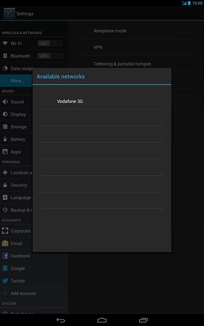 Press the required network.Your display will tell you if you have access to the network you've chosen.