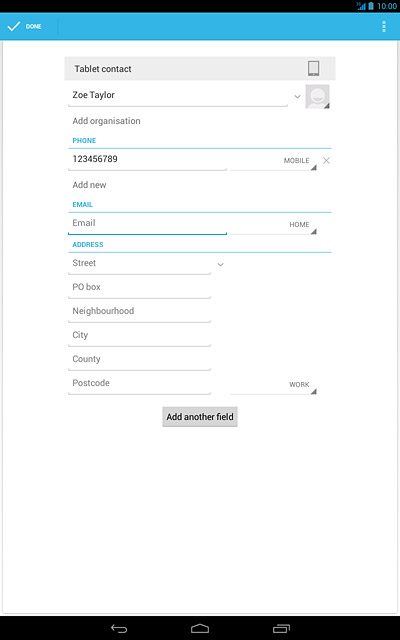 Press Email and key in the required email address.