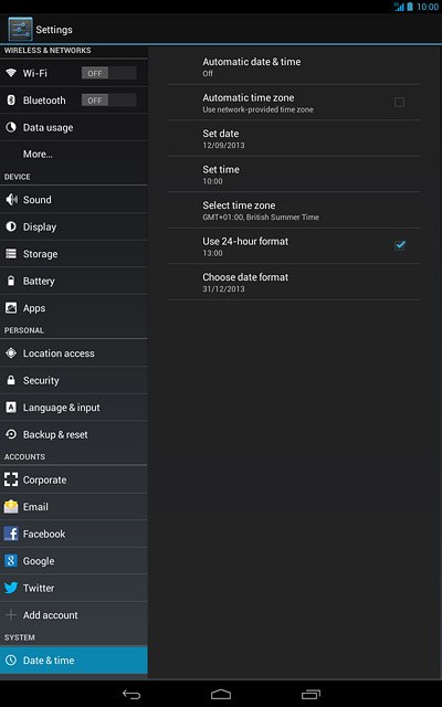 Press Automatic date & time.