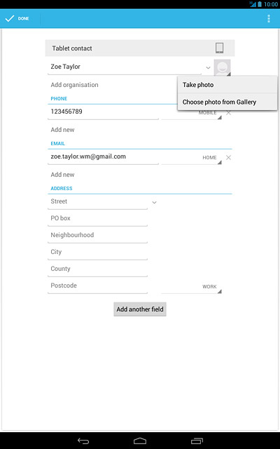 To assign an existing picture:Press Choose photo from Gallery.