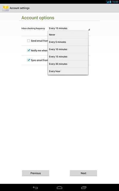 Press Never or the required period.