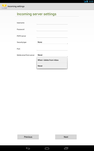 Press Never or When I delete from Inbox.