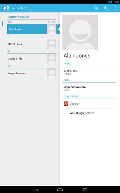 Press the new contact icon.