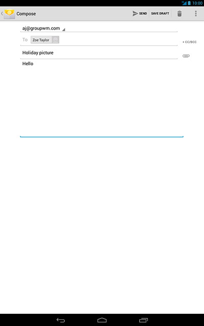 Press the attachment icon.Go to the required folder.