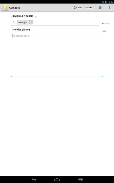 Press Compose email.Write the text for your email message.