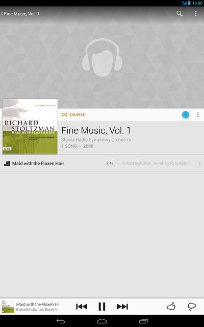 Press the album cover at the bottom the display.