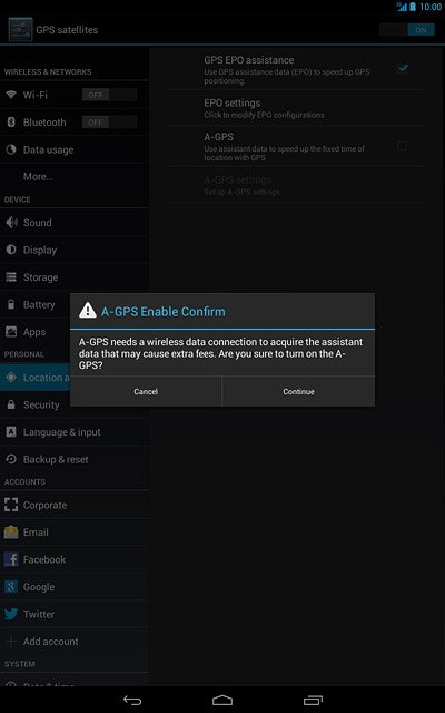 If you turn on the function:Press Continue.