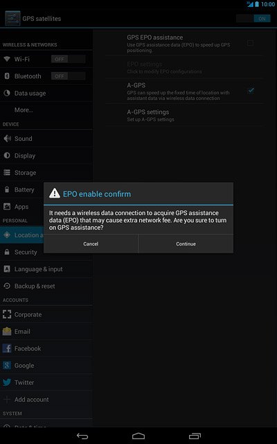 If you turn on the function:Press Continue.