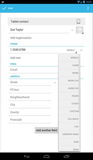 Press the required number type.