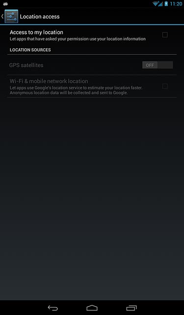 Press Access to my Location to turn the function on or off.