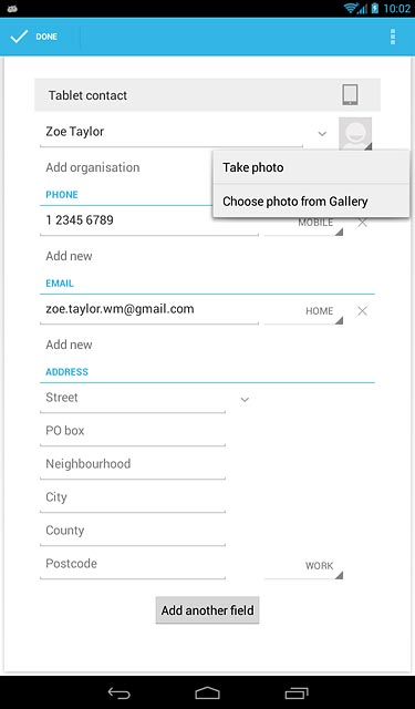 To assign an existing picture:Press Choose photo from Gallery.